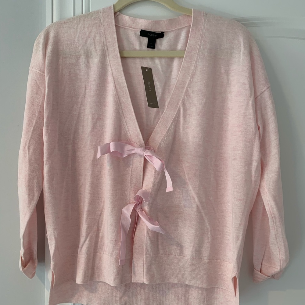 j crew tie front sweater
